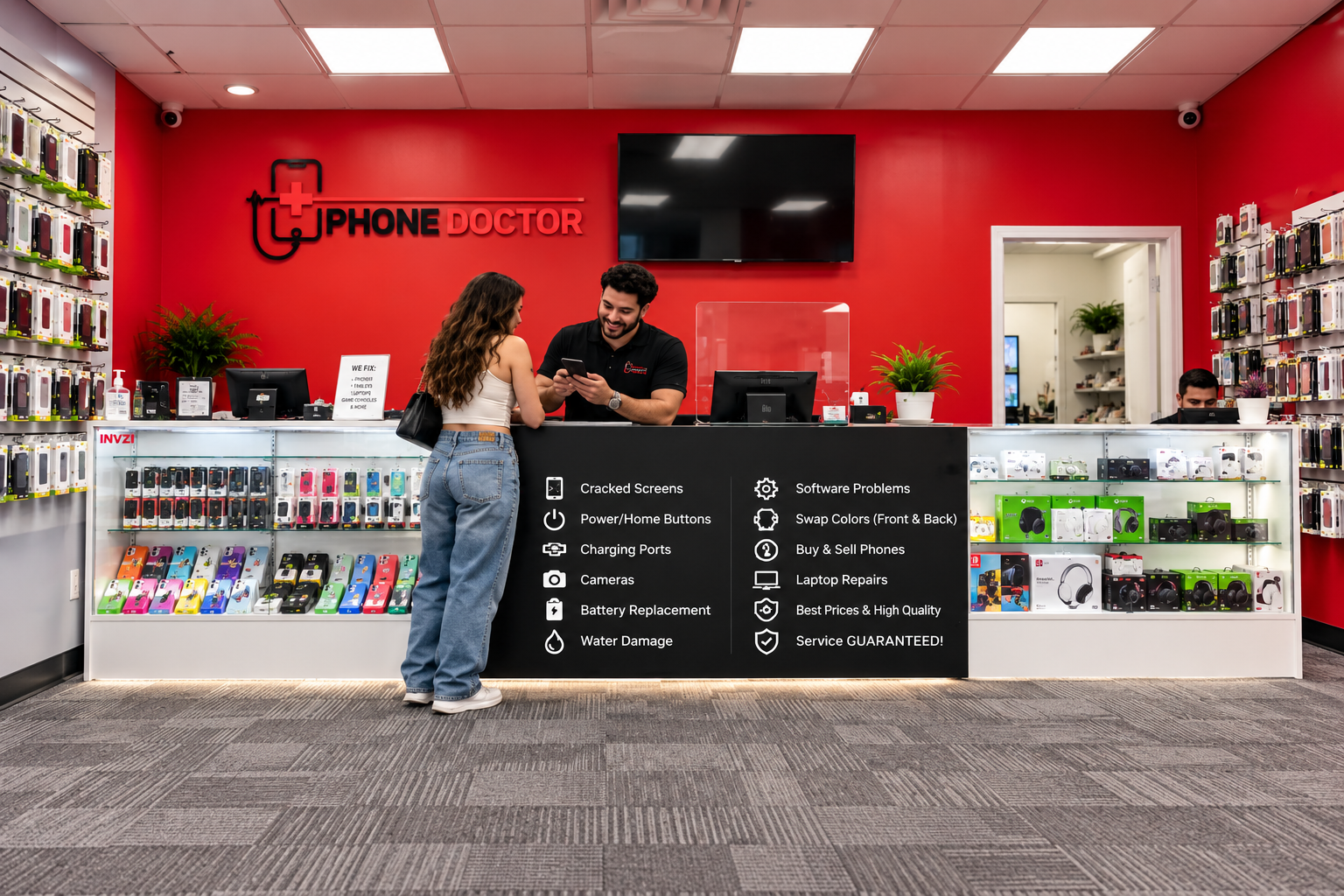 Mostrador de Phone Doctor en Lilburn